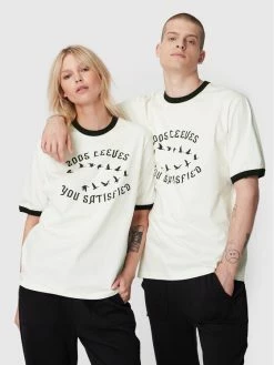 Η καλύτερη συμφωνία 🔥 Γυναίκες T-shirts T-Shirt Unisex 2005 X Leeves „Satisfied” Λευκό Regular Fit 🔥