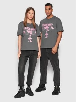 Κουπόνι 🛒 2005 Γυναίκες T-shirts T-Shirt Unisex Valentine Γκρι Relaxed Fit 😀