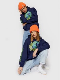 Best Pirce 👍 2005 Μπλούζες Χωρίς Φερμουάρ Μπλούζα Unisex Flower Globe Σκούρο μπλε Regular Fit 😍