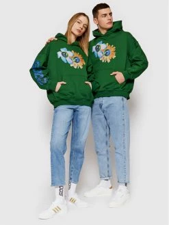 Καλύτερη πώληση ⌛ 2005 Μπλούζες Χωρίς Φερμουάρ Μπλούζα Unisex Flower Globe Πράσινο Regular Fit 🎁