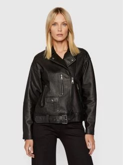 Προϋπολογισμός 😀 Ted Baker Γυναίκες Δερμάτινα Μπουφάν Μπουφάν δερμάτινο Tiano 258513 Μαύρο Oversize 🎁